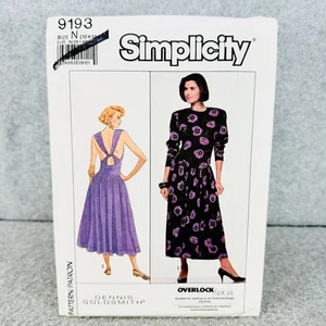 Simplicity 9193 Dress Criss Cross Back or Long Sleeves Misses 10 14 Pattern - Picture 1 of 4
