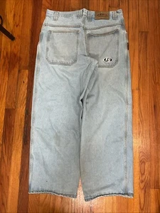 Vintage 90s Interstate Denim Jeans Herren 34x31 Wide Leg Skater Hip-Hop Distressed - Bild 1 von 9