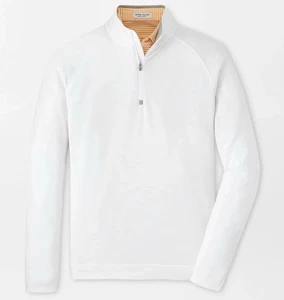 Peter Millar Crown Sport Viertelreißverschluss Herren 2XL Beaumont weiß Pullover neu mit Etikett $ 155 - Bild 1 von 4