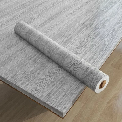 Papel pintado de grano de madera pelar y pegar papel de contacto decoración 23,6"x197" Foto 1 de 4