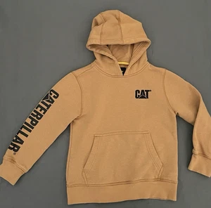 Caterpillar CAT Hoodie Hooded Sweatshirt Caramel Embroidered Youth Size S 7/8 - Picture 1 of 7