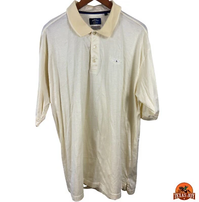 Callaway Polo Shirt XL Yellow White Striped Spell-Out Embroidered Logo Golf A1 Foto 1 de 4