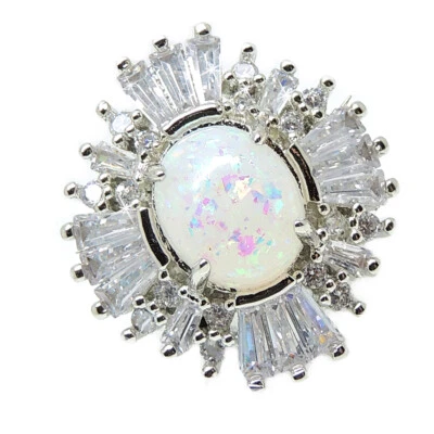 Premier заявление кольцо для женщин создал огонь опал багет Cz имбирь Lyne Co... - Изображение 1 из 4