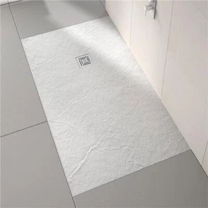 Merlyn TrueStone White Slate Effect Rectangular Shower Tray 1000mm x 800mm - Picture 1 of 6
