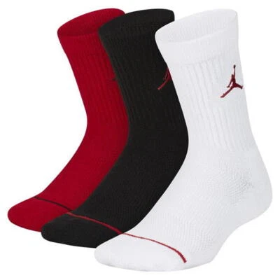 NIKE AIR JORDAN 3 PAIRS OF CREW SOCKS SPORTS SOCKS SIZES 5 INFANTS - 2 JUNIOR