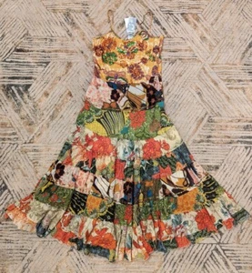 NWT Alberto Makali Sequin Floral Boho Cottagecore Ruffles Maxi Sun Dress Size 10 - Picture 1 of 9