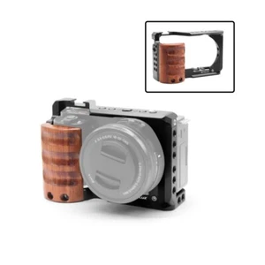 Wood Handle Metal Camera Case Cover Cage Stabilizer Rig For Sony ZV-E10 Camera - Picture 1 of 7