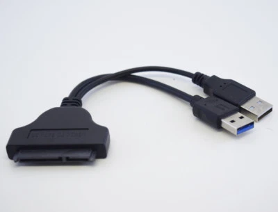 1pc 16cm USB 3.0 A Male + USB 2.0 A Male To SATA 3Gbps Y Splitter Adapter Cable - Image 1 of 4