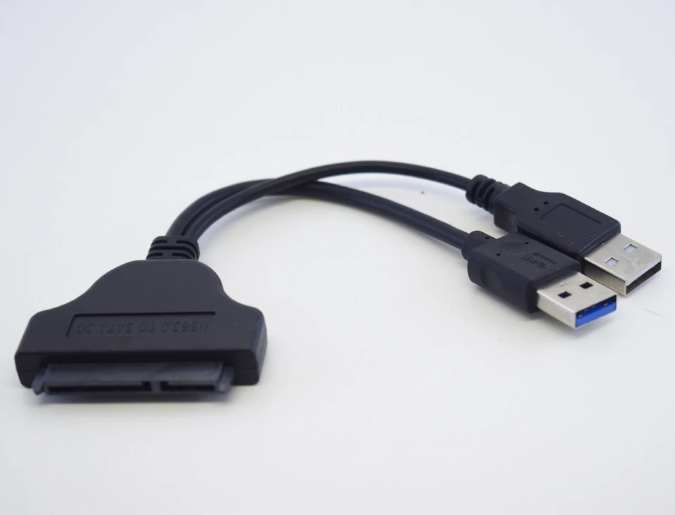1pc 16cm USB 3.0 A Male + USB 2.0 A Male To SATA 3Gbps Y Splitter Adapter Cable - Image 1 of 4