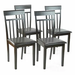 Dining Kitchen Set of 4 Chair Warm Solid Wood in Espresso Finish - Picture 1 of 8