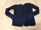 Ann Taylor Loft Womens Sweater Med Long Sleeve Cable Knit Solid Cardigan BLUE