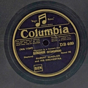 78 RPM Columbia DB 469 Albert Sandler and His Orch.- Serenade/The Song of Songs - Picture 1 of 2