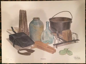 Primitives PRINT SIGNED C DON ENSOR L.E. 101/500 1983 17-1/2 X 23 Vintage - Picture 1 of 6