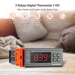 Inkbird Digital Temperature Controller ITC1000 110V Programmable Thermostat Heat - Picture 1 of 17