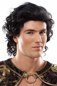 Brand New Spartan Warrior Roman Greek God Hunk Costume Wig (Black) - Picture 1 of 1
