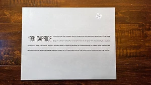 1991 Chevrolet Caprice Portfolio Brochure Pamphlet - Picture 1 of 5