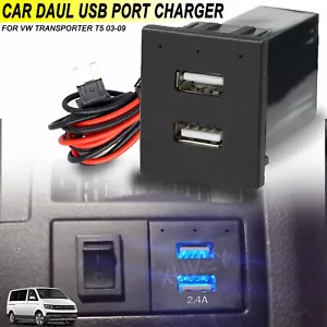 Para VW T5 Transporter Dual USB Cargador rápido Hembra Luz Enchufe Coche / - Imagen 1 de 10