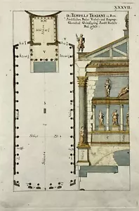 1679 Trajan’s Temple in Rome, Joh. Sandrart, master engraving - Picture 1 of 3