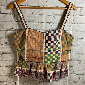Ulla Johnson Handarbeit Schößchen Top Gr. 6 M Zehra Patchwork Herzausschnitt - Bild 1 von 11