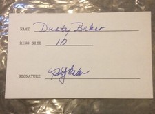 1994 Dusty Baker Signed All Star Ring Receipt Auto MLB San Francisco Giants