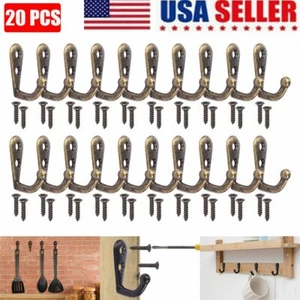 20Pcs set Heavy Duty Wall J Hooks Zinc Alloy Door Coat Hanger Mount Organization - Picture 1 of 9