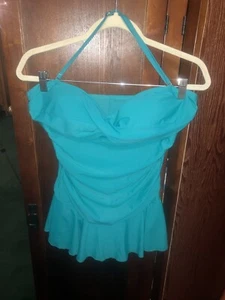 Mermaid Blue/Green Color (Couldn’t Capture In Photo) Skirted Shapewear Swimwear - Picture 1 of 14
