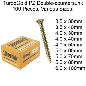 Viti Legno Zinco Premium TurboGold Pozi Doppio Contropuntato Multiuso x 100 - Foto 1 di 17