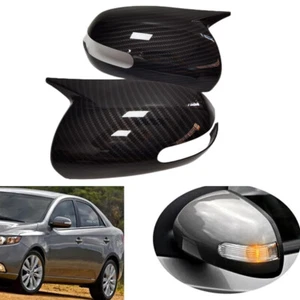 2Pcs ABS Carbon Fiber Rearview Mirror Cover Trim Caps For 2009-2014 Kia K3 Forte - Foto 1 di 6
