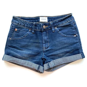 Hudson Girls Denim Jean Shorts Size 14 Flap Back Pockets 2.5" Inseam Rolled Hem - Picture 1 of 6