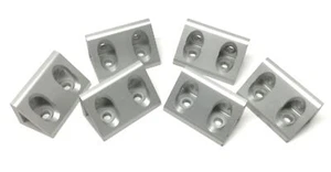 Lote de 6 80/20 4334 Aluminio Ancho Refuerzo 4 Agujeros Interior Esquina Soporte 15 Ser - Imagen 1 de 3