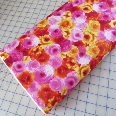 Bolt End  1/2 Yard, Rain Blossom Flowers Cotton $3.99 Ships Any Amount Of Fabric - Image 1 of 4