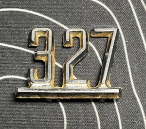 GENERAL MOTORS GM "327" EMBLEM BADGE SCRIPT TRIM - Picture 1 of 3