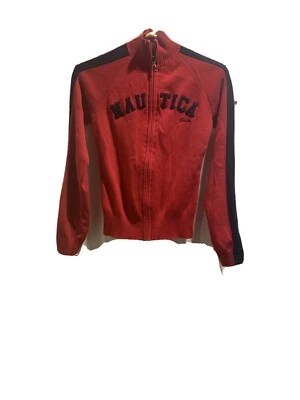 Suéter Vintage Nautica Niños Talla Pequeña Tejido Cremallera A Rayas Rojas Foto 1 de 4