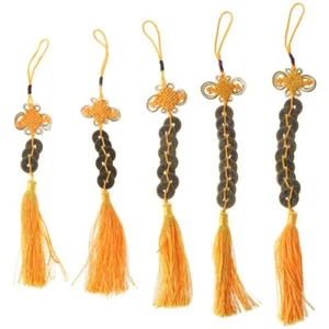 Chinese Knot Feng Shui Lucky Wealth 3/6/8/9/10 Coins For Home Car Hanging Tassel - Picture 1 of 29