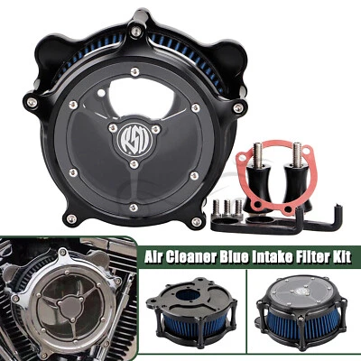 Air Cleaner Blue Intake Filter Kit For Harley Softail Springer Road King Dyna - Image 1 of 4