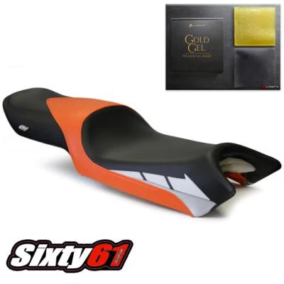 雅马哈 FZ6 座椅套带凝胶 2004 - 2011 Luimoto 前部黑色橙色碳纤维 — 第 1/4 张图片