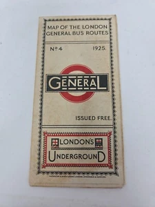 1925 London Underground Map Of The London General Bus - Picture 1 of 5
