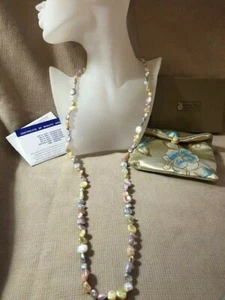 Honora 36" strand of Keshi and baroque pearls in pastels Sterling clasp NEW - Imagen 1 de 5