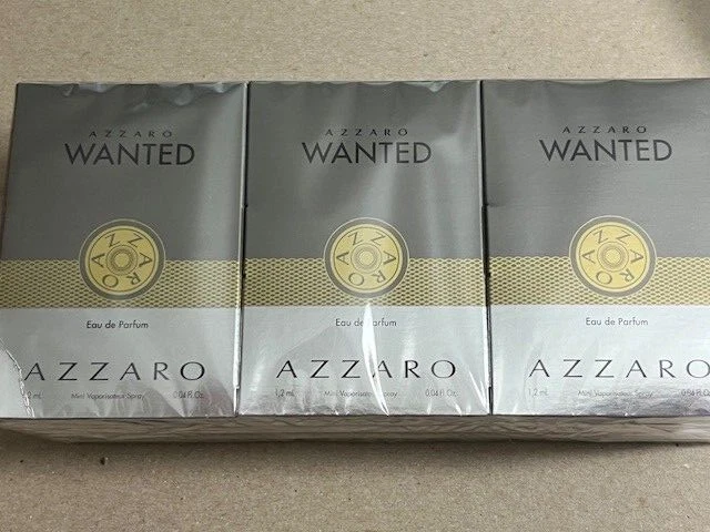 Azzaro Wanted Mens Fragrance Sample Vial Carded Trial Travel .04 oz