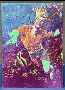 1995 Pepsi DC Cards Metallic AQUAMAN 2/12 Mexico Trading Card See Pics - Picture 1 of 2