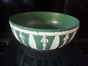 Vintage Dialene Better Maid Green Plastic Bowl, Wedgwood Jasper Ware Style. - Foto 1 di 6