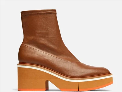 CLERGERIE Albane Botines Plataforma Cuero Marrón 38.5 Foto 1 de 4