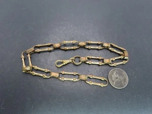 Antique Yellow Gold Filled Fancy Pocket Watch Chain, 12.5", 22.6g - Picture 1 of 5