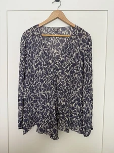 J Jill Bluse Damen Gr. L lila geblümt langarm fließend romantisch feminin - Bild 1 von 12