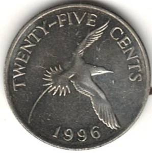 1996 FÜNFUNDZWANZIG CENT ~ BERMUDA ~ b-614 - Bild 1 von 4