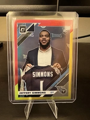 2019 Panini Donruss Optic - Rookies Jeffery Simmons #108 (RC) Red and Yellow - Image 1 of 2