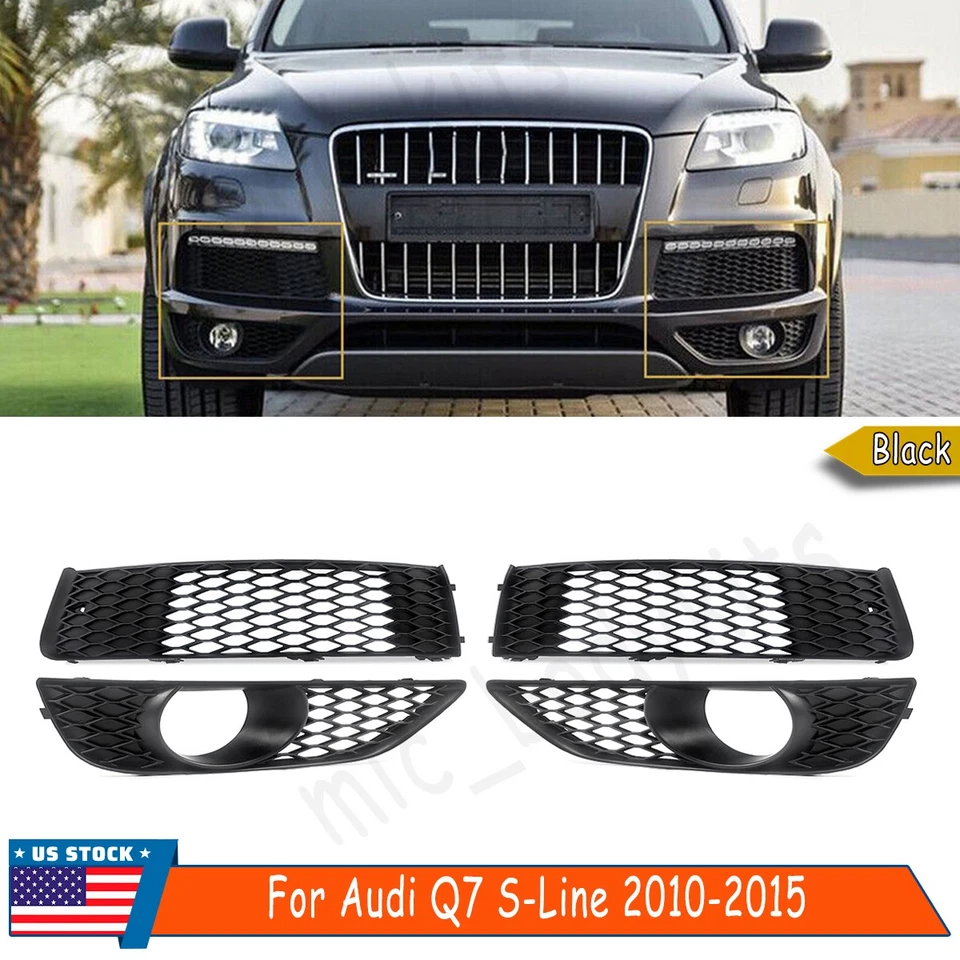 For Audi Q7 2010-2015 Front Bumper Lower Fog Lamp Light Grille Honeycomb Grill — 第 1/4 张图片
