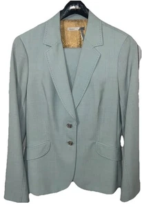 Cassiques Entier Women's 2-Piece Light Green Suit Size Jacket - 12 & Skirt - 14 - Picture 1 of 17