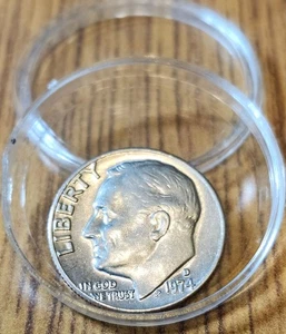Vintage 1974D Roosevelt Dime Error – Filled/Damaged Mint Mark – Rare Find - Picture 1 of 2