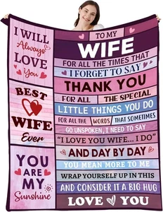 Geschenke für Frau Ich liebe dich Geschenke für ihre Frau Geburtstag Geschenkideen Frau Decke - Bild 1 von 7